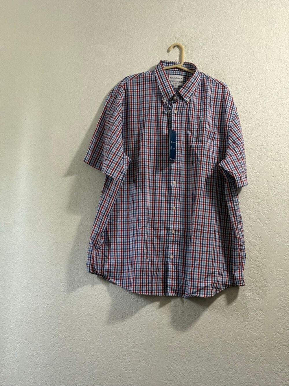 New saddlebred button down plaid dress shirt 2X 2XLT
